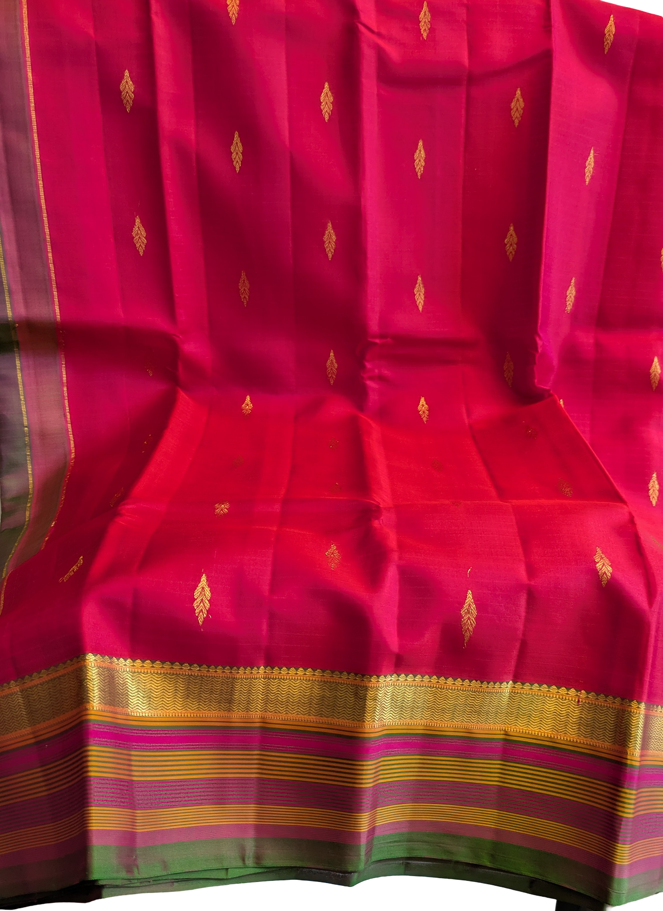 red pure kanchi silk saree
