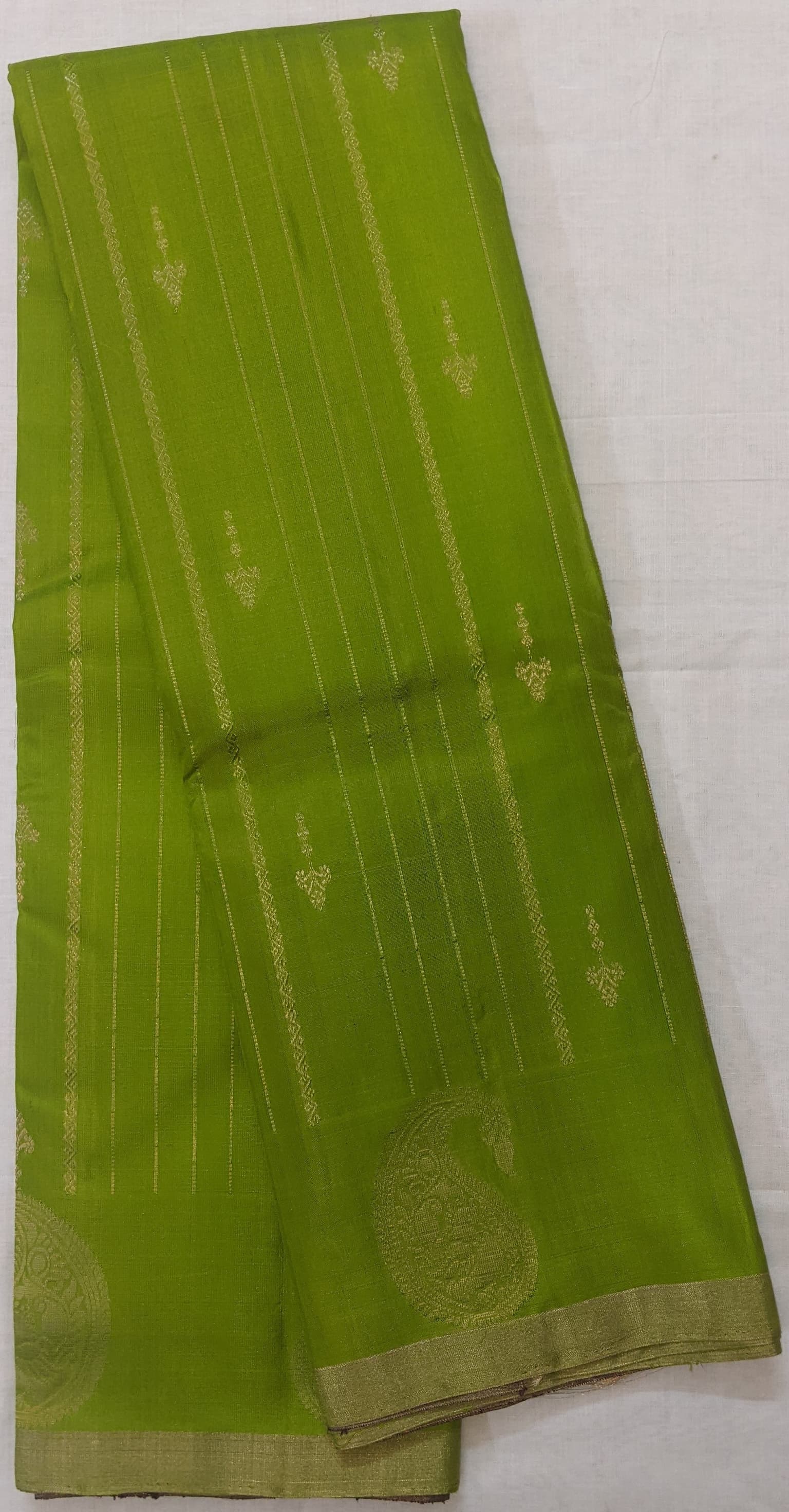 apple green pure kanchi soft silk saree