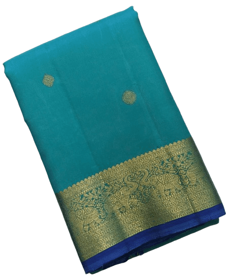 Rama blue kanchi silk saree