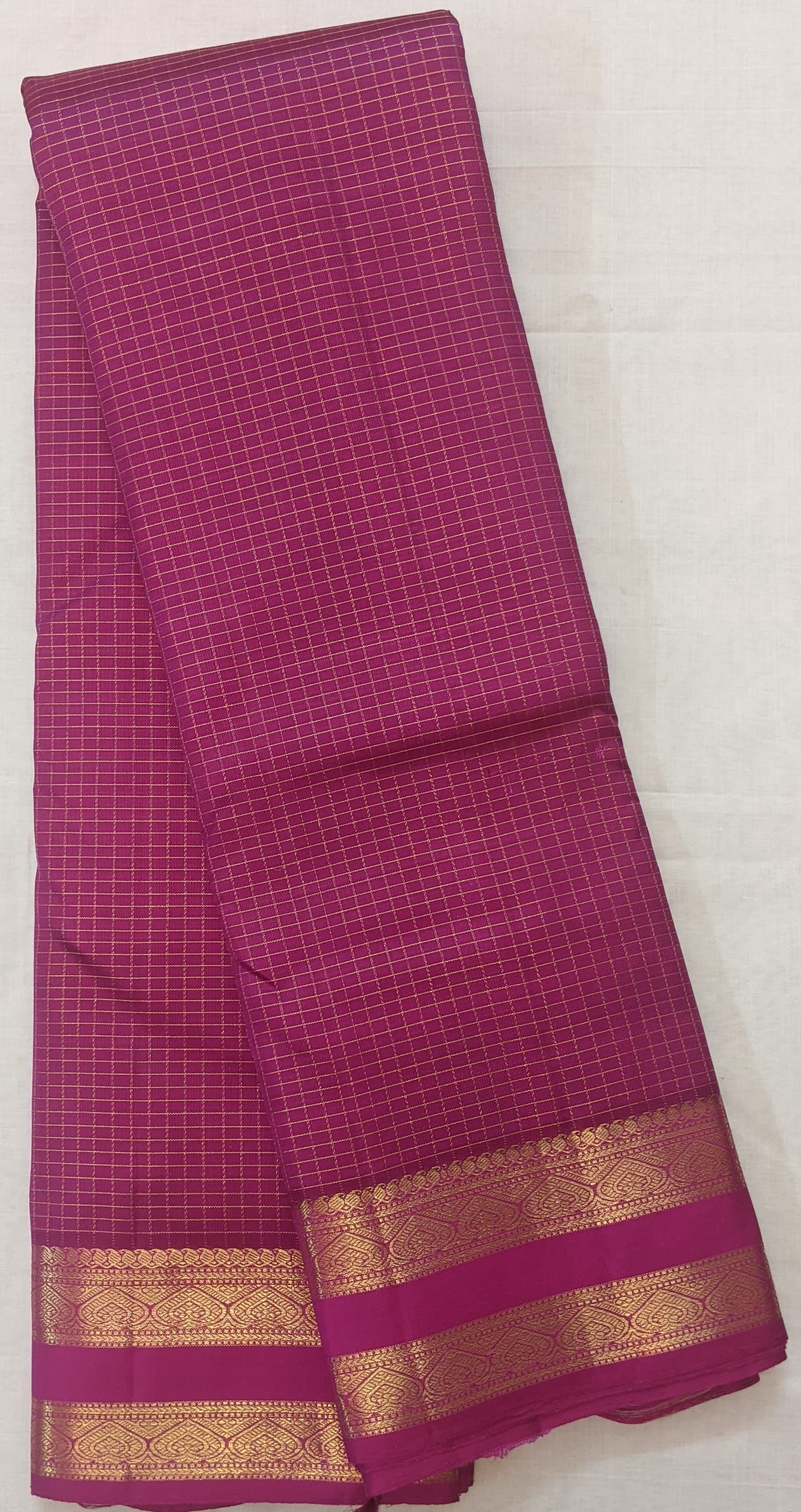 majenta pure kanchi silk saree