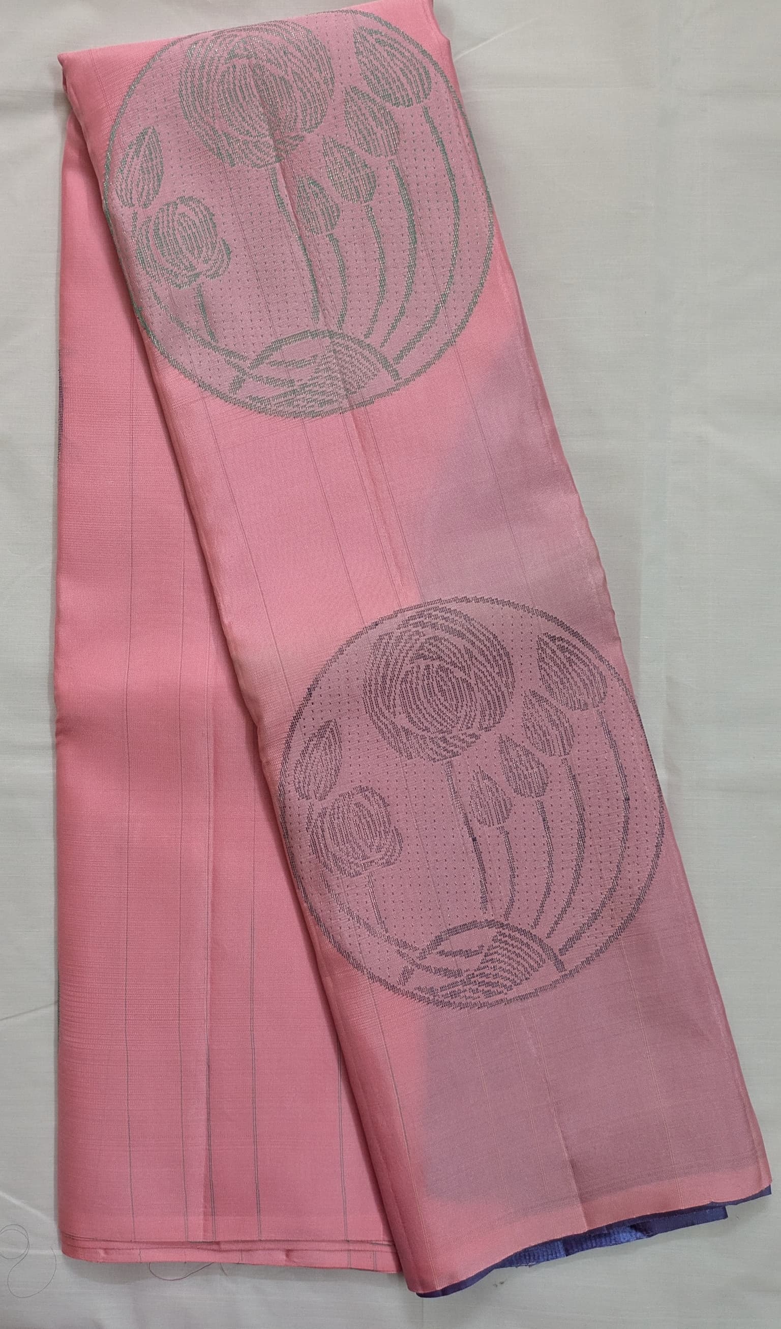 baby pink pure kanvhi silk saree