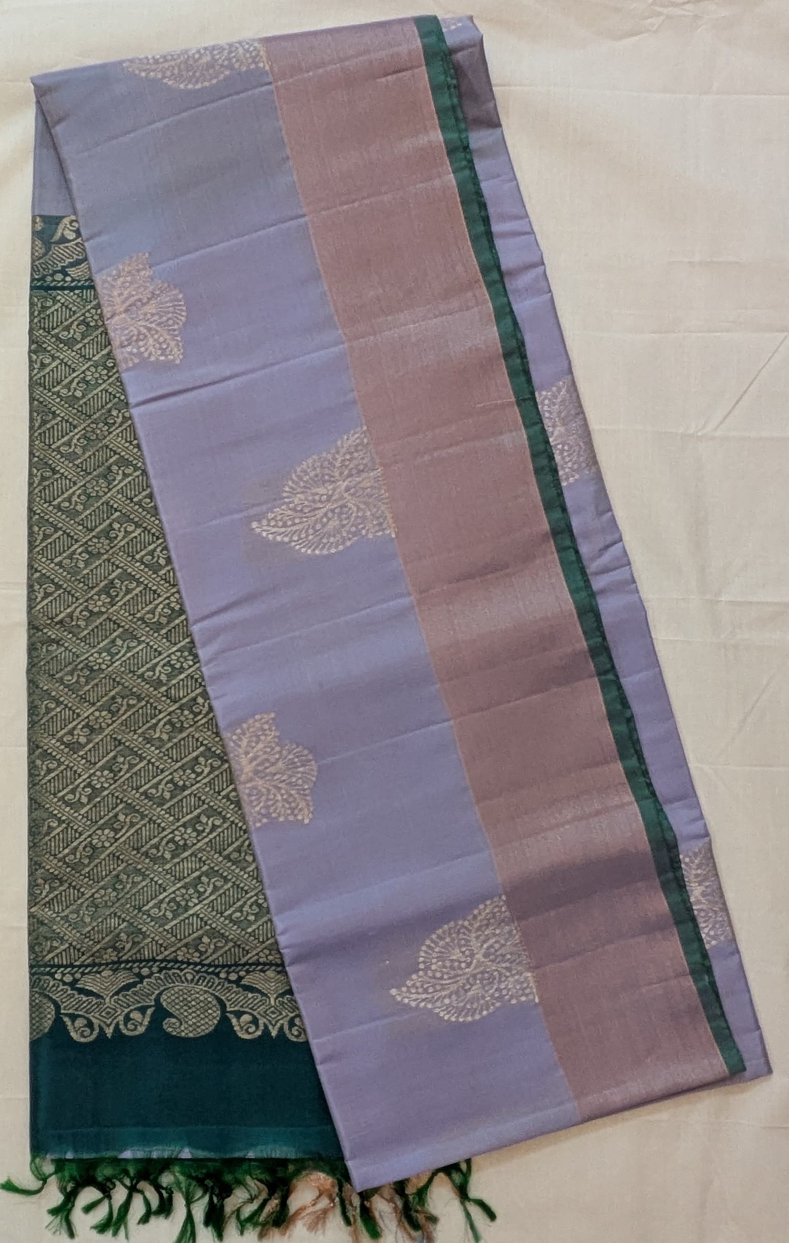 lavender semi soft silk saree